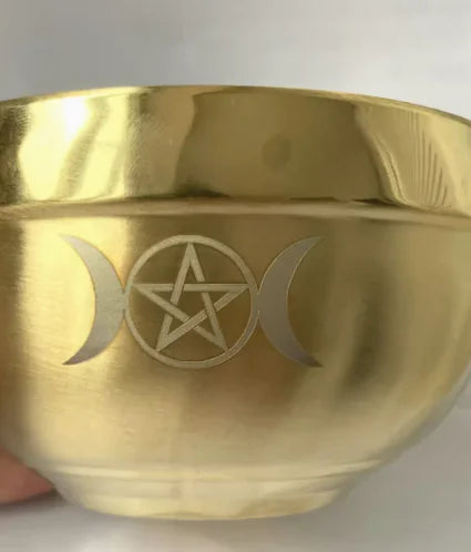 Golden Ceremonial Bowl with Pentagram (One Piece)