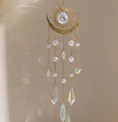 Solar and Lunar Oracle - Golden Flame Moon Crystal