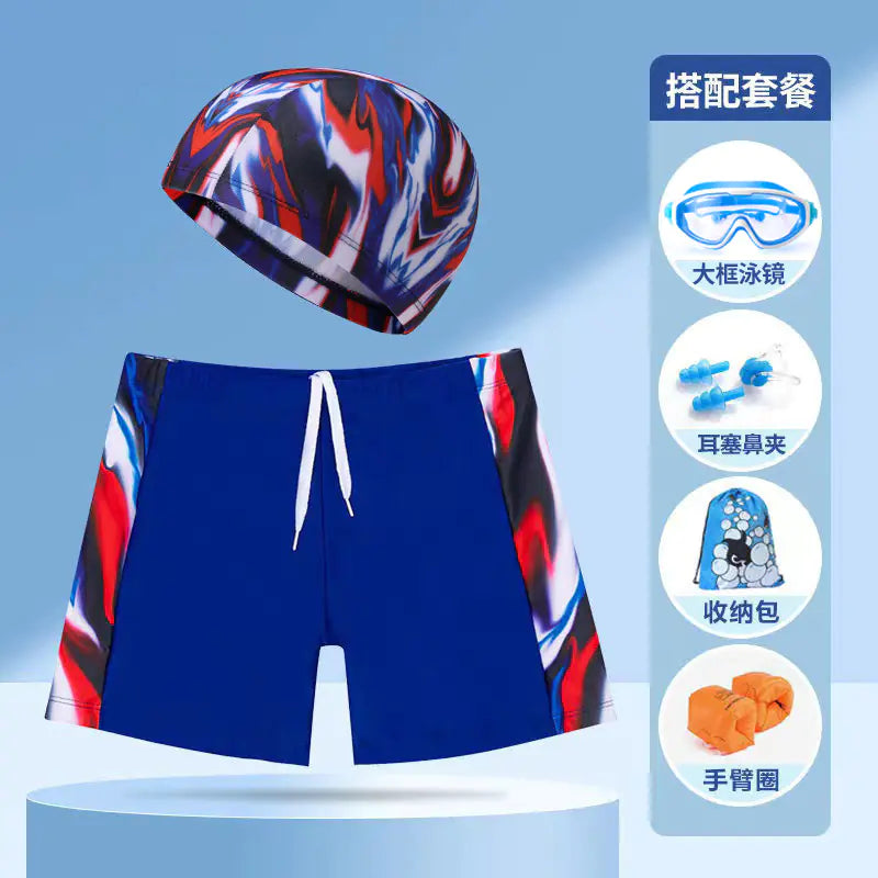 Boys' Swim Shorts and Cap Set for Kids