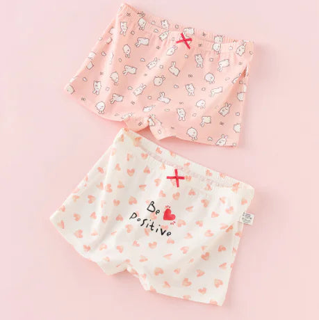 Creative Print Cotton Girls Boxer Underwear Set