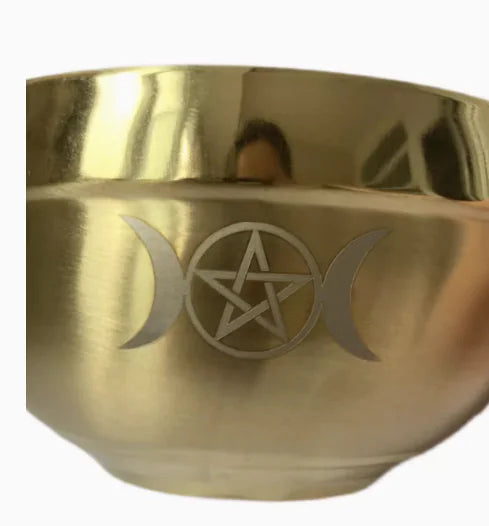 Golden Ceremonial Bowl with Pentagram (One Piece)
