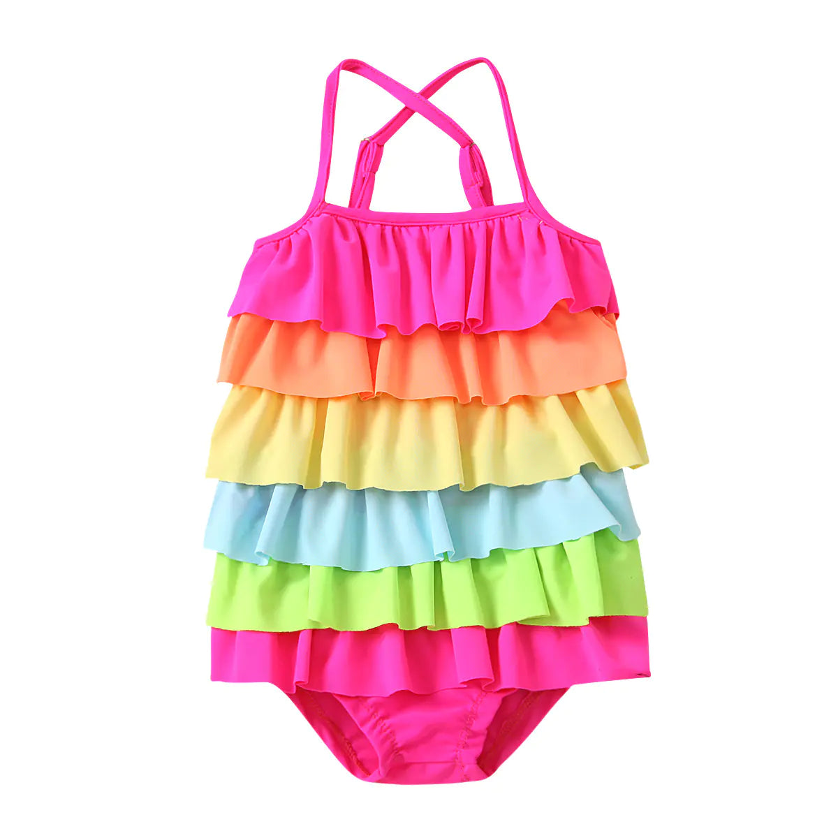 Colorful One-Piece Swimsuit for Girls Age 3-8