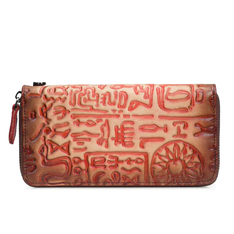 Vintage Oracle Leather Clutch Wallet for Women