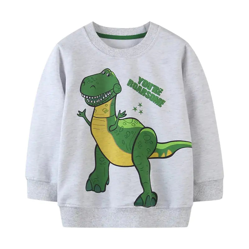 Boys Cotton Dinosaur Print Long Sleeve Sweatshirt