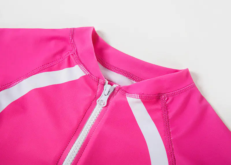 New Girls XL One-Piece Half-Sleeve Swimsuit Set