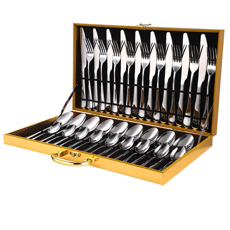36-Piece Stainless Steel Steak Knife and Fork Set