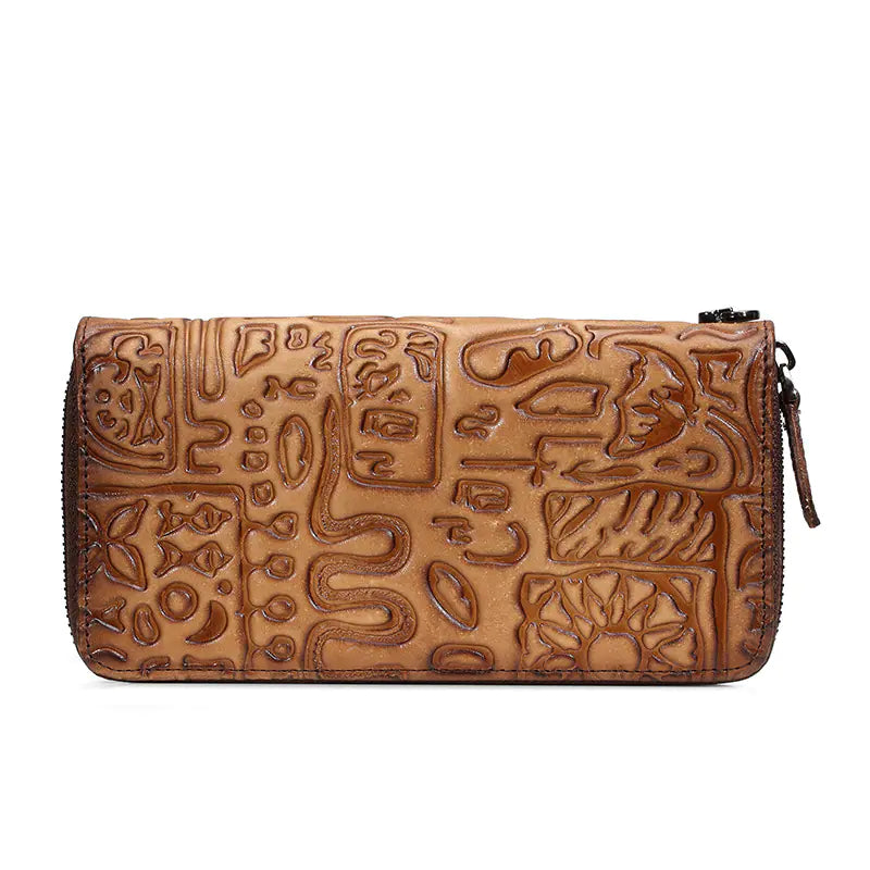 Vintage Oracle Leather Clutch Wallet for Women