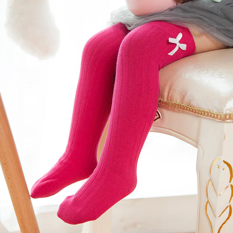 Children's Long Tube Socks with Bow, Baby Bunch Socks