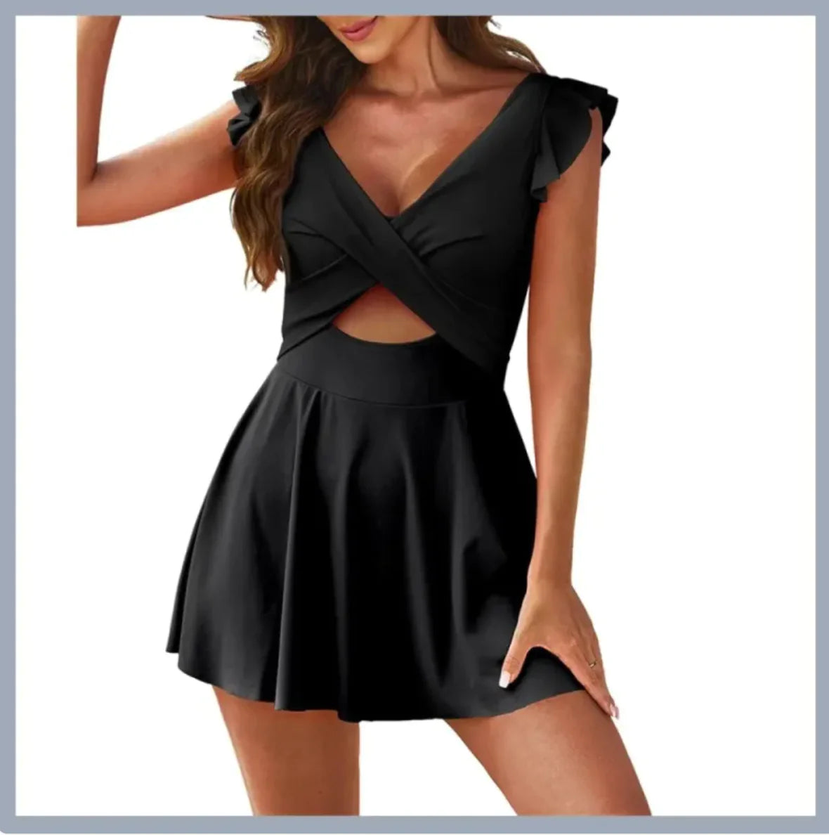 Flounced One-Piece Swimsuit