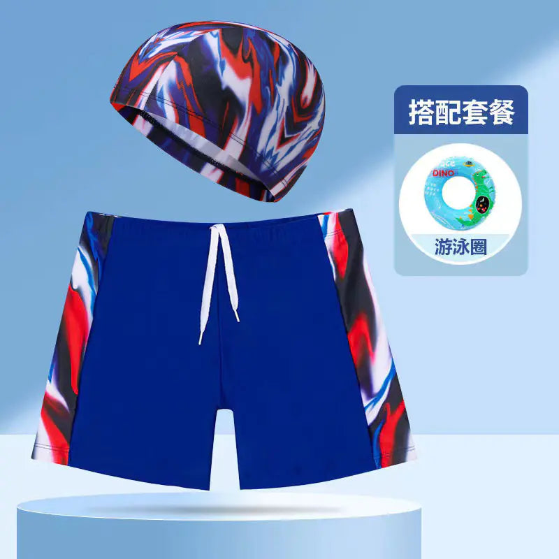 Boys' Swim Shorts and Cap Set for Kids
