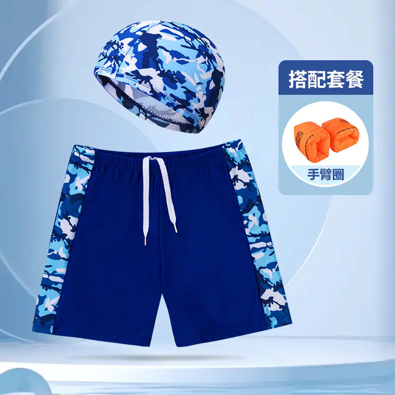 Boys' Swim Shorts and Cap Set for Kids