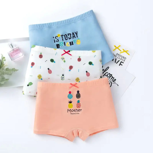 Creative Print Cotton Girls Boxer Underwear Set