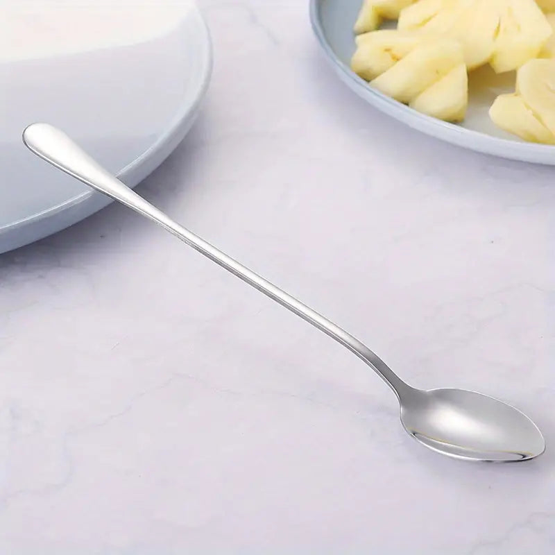 12pcs Long-Handle Stainless Steel Dessert Spoons