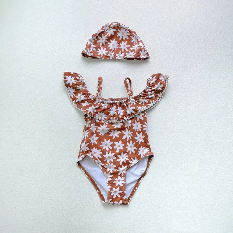 Personality Fashion Girls Ruffled Sling Swimsuit