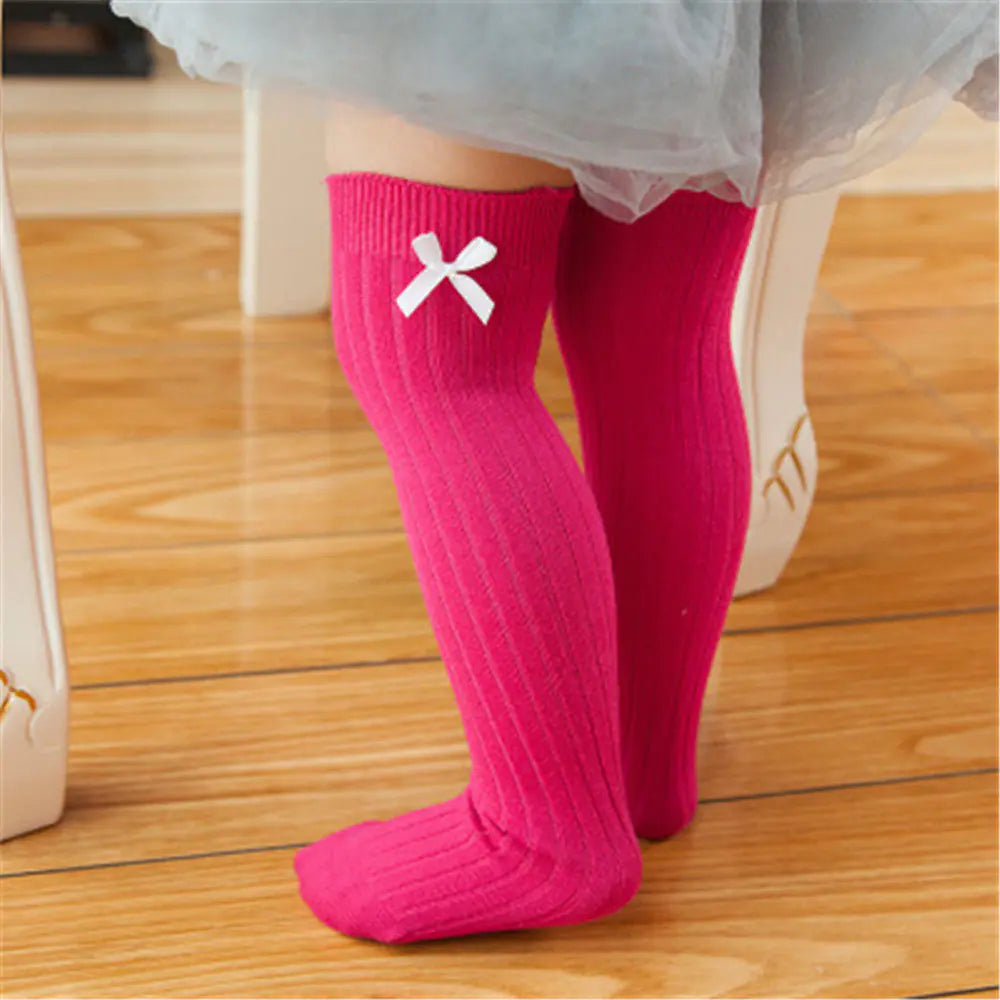 Children's Long Tube Socks with Bow, Baby Bunch Socks