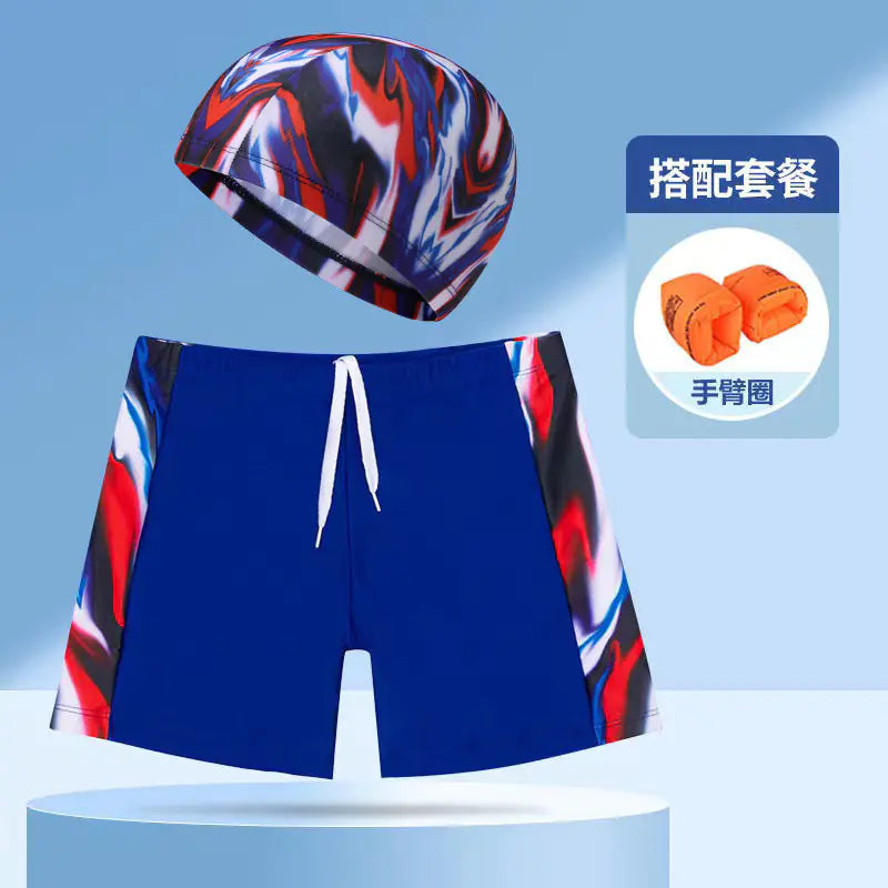 Boys' Swim Shorts and Cap Set for Kids