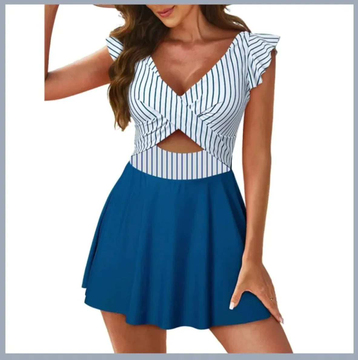 Flounced One-Piece Swimsuit