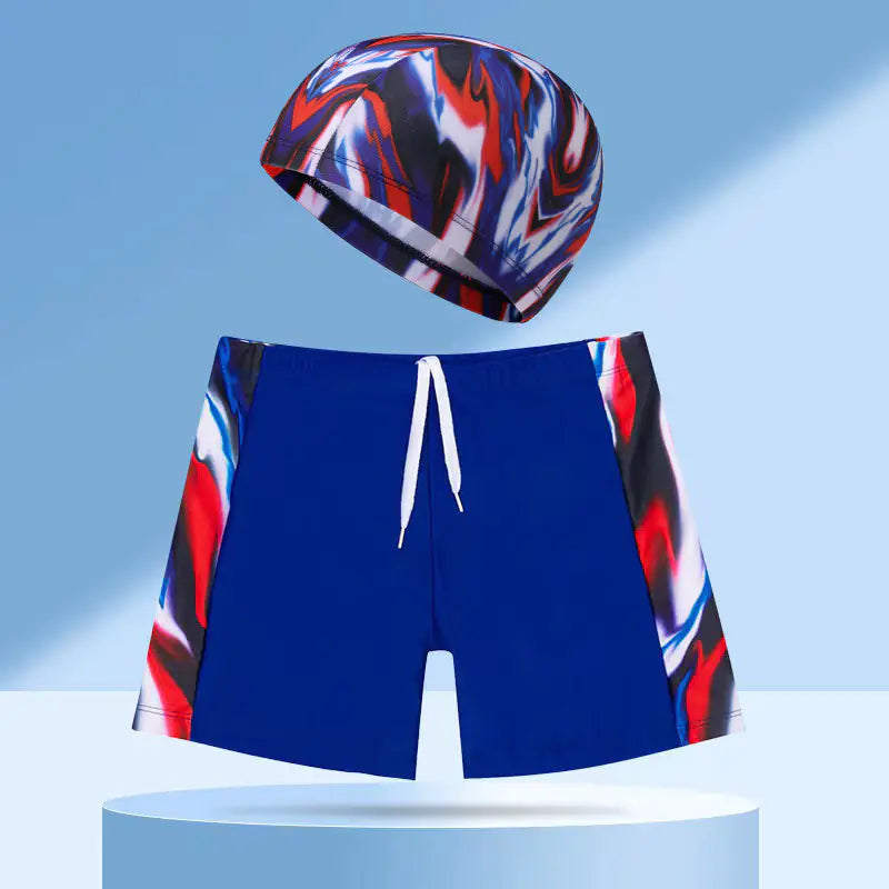 Boys' Swim Shorts and Cap Set for Kids