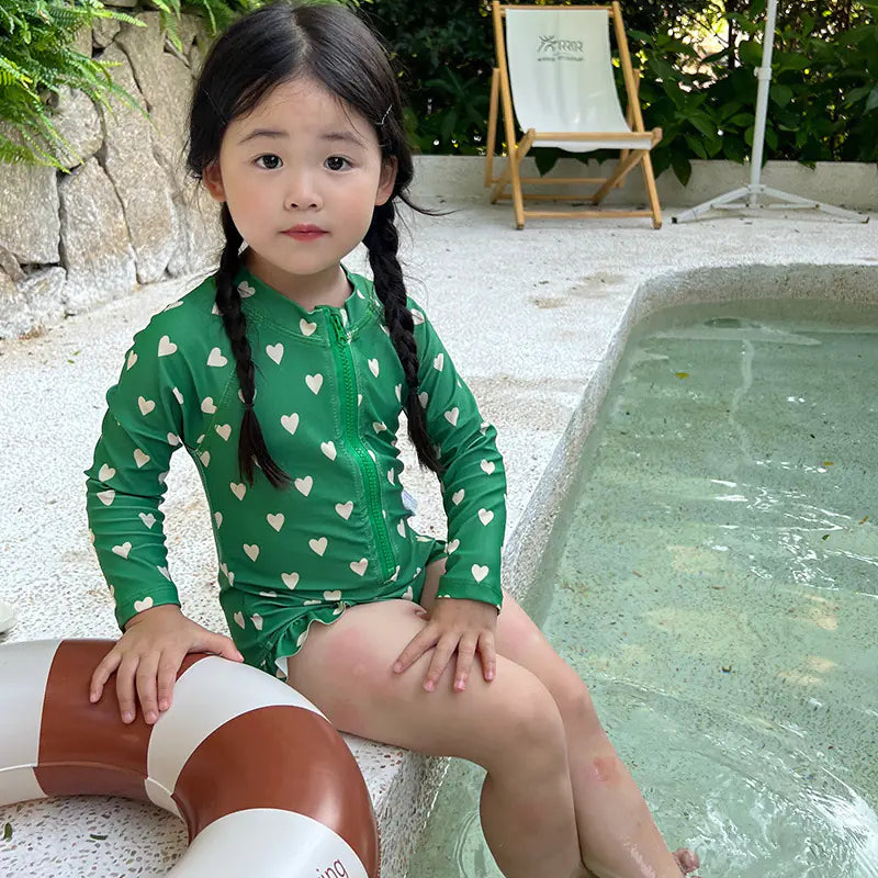 Girls' Quick-drying Long-sleeved Sunscreen Swimsuit