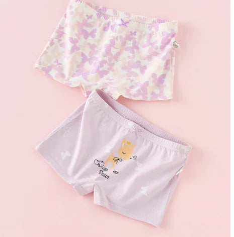 Creative Print Cotton Girls Boxer Underwear Set