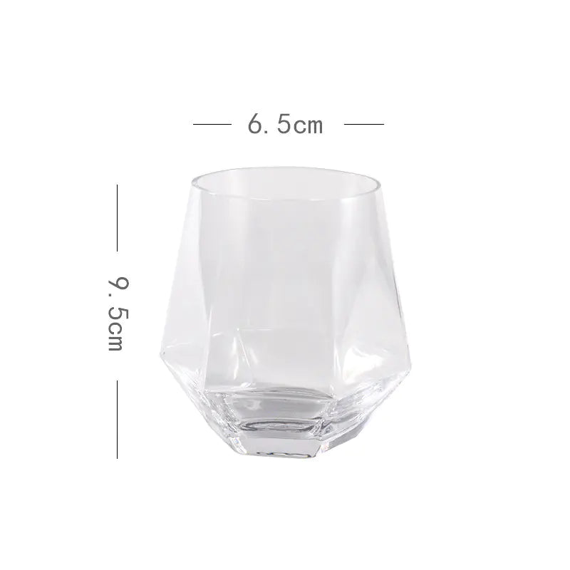 Six-Range Diamond Glass Whiskey Cup for Home Use