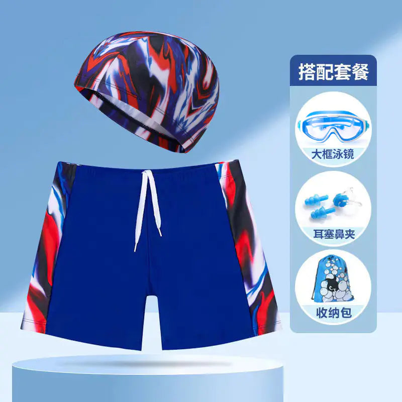 Boys' Swim Shorts and Cap Set for Kids