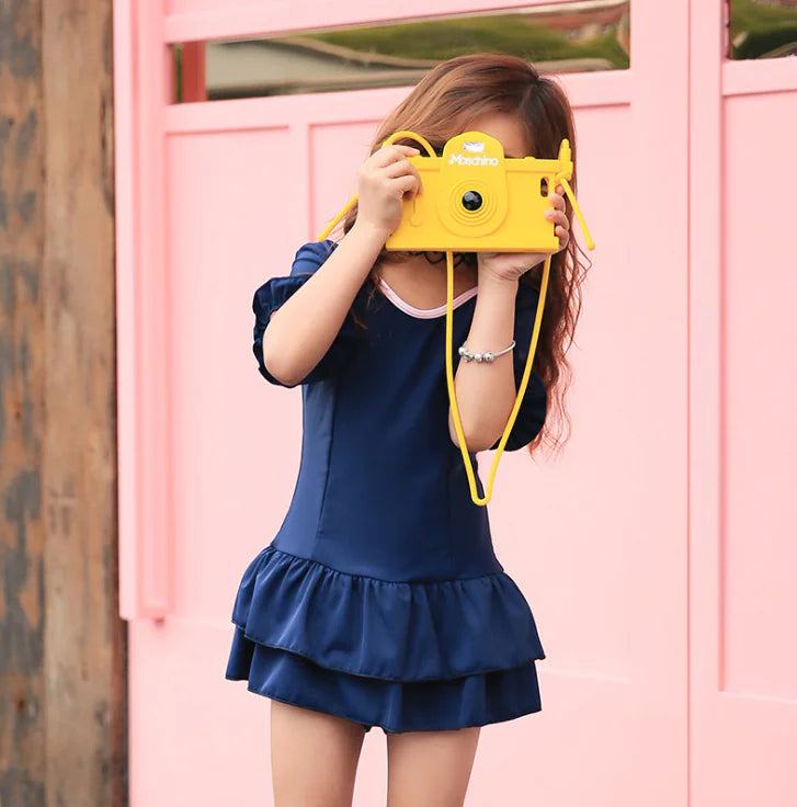 Girls' Korean-Style One-Piece Swimsuit for Kids