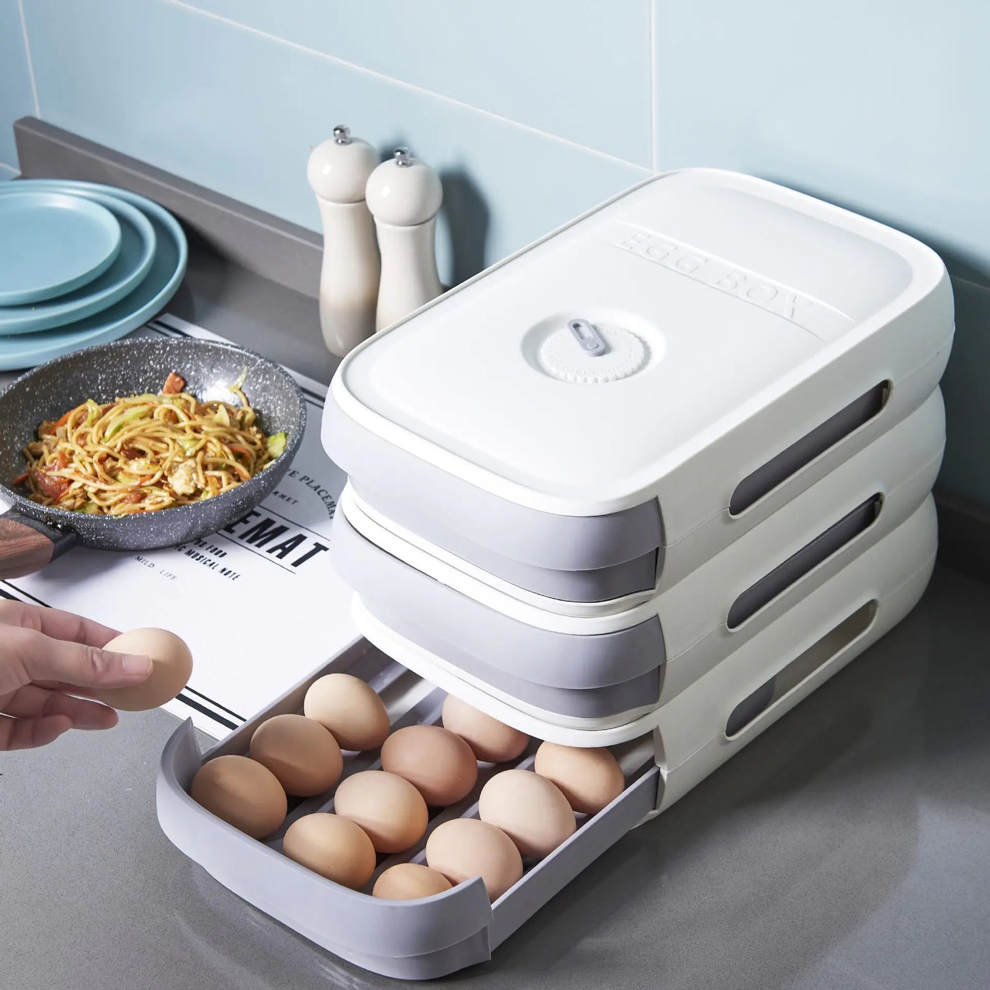 Drawer Type Refrigerator Egg and Dumpling Storage Box