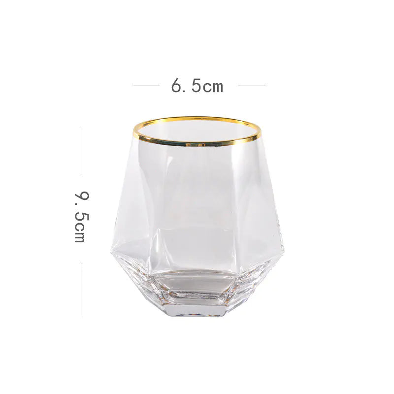 Six-Range Diamond Glass Whiskey Cup for Home Use