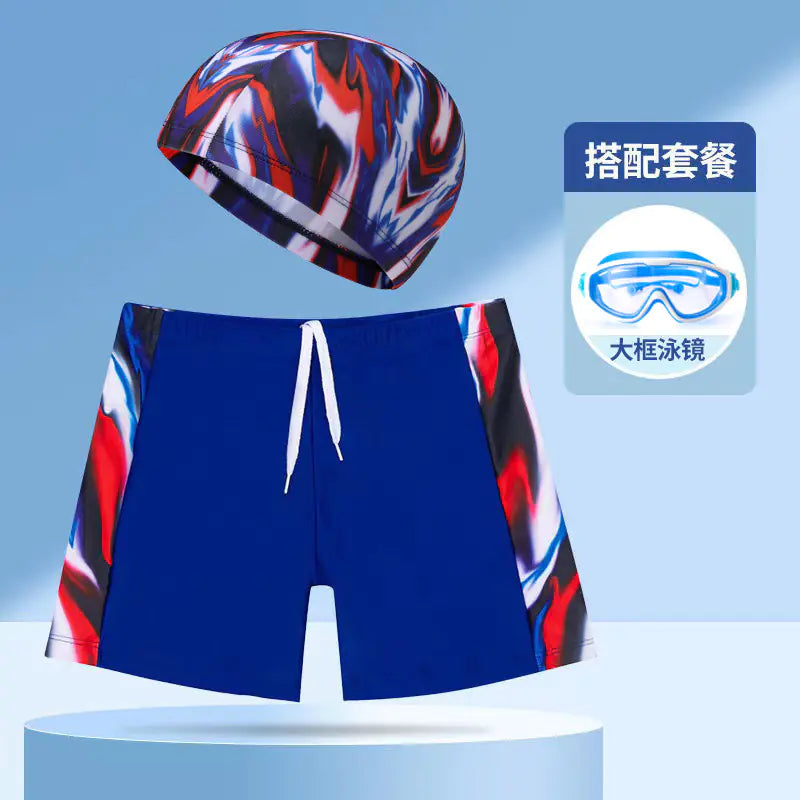 Boys' Swim Shorts and Cap Set for Kids