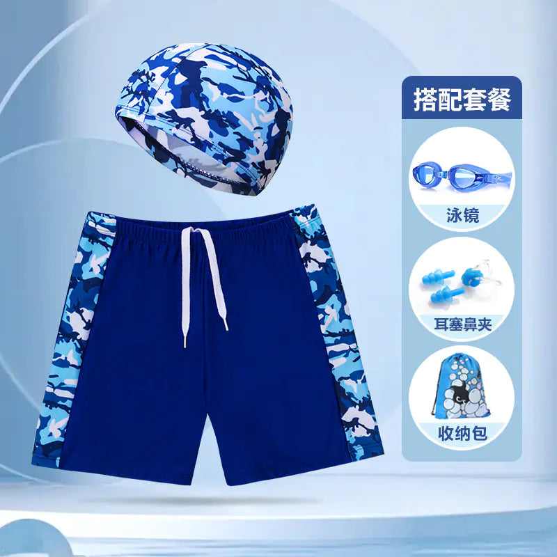 Boys' Swim Shorts and Cap Set for Kids
