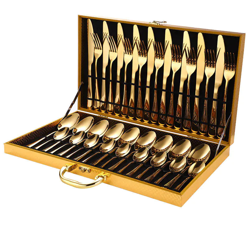 36-Piece Stainless Steel Steak Knife and Fork Set
