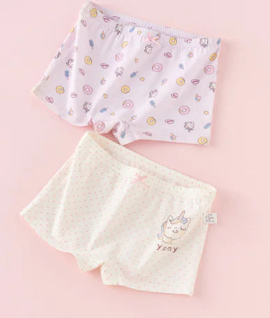 Creative Print Cotton Girls Boxer Underwear Set