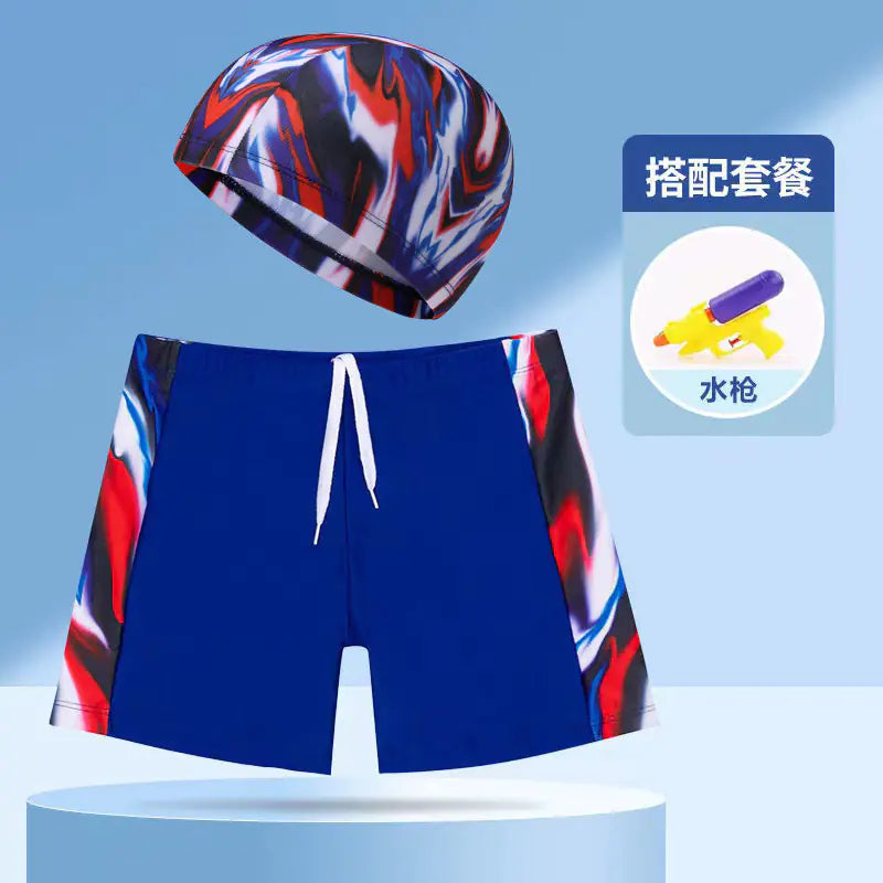 Boys' Swim Shorts and Cap Set for Kids