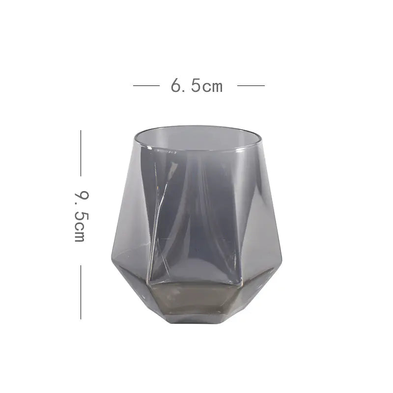 Six-Range Diamond Glass Whiskey Cup for Home Use