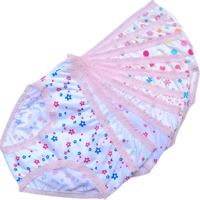 6pcs Girls' Floral Cartoon Kid Brief Underwear