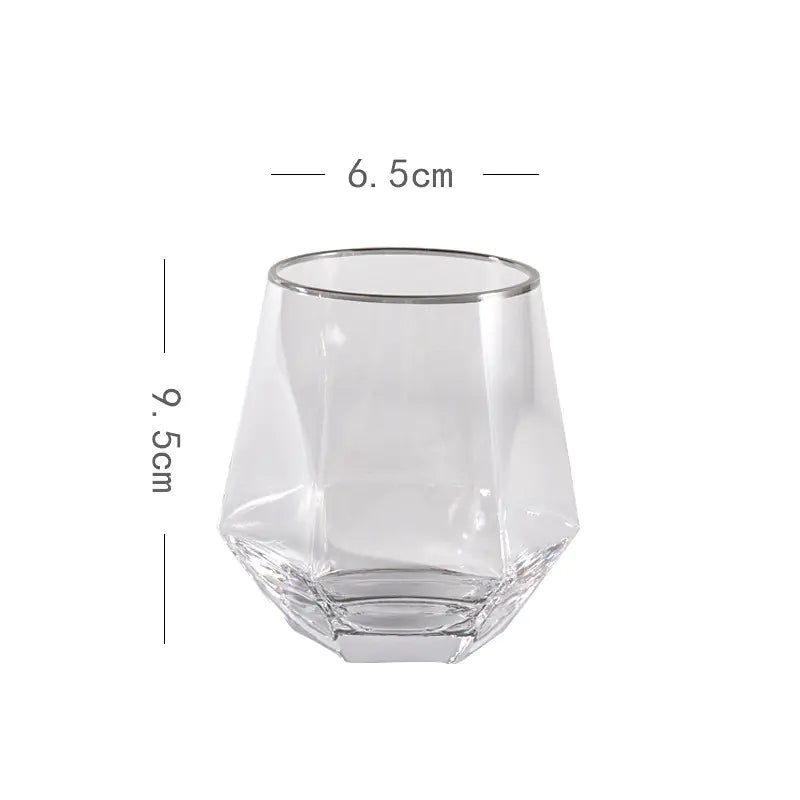 Six-Range Diamond Glass Whiskey Cup for Home Use
