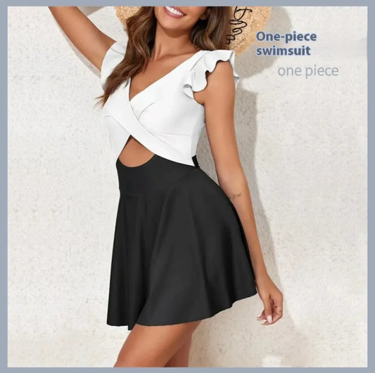 Flounced One-Piece Swimsuit