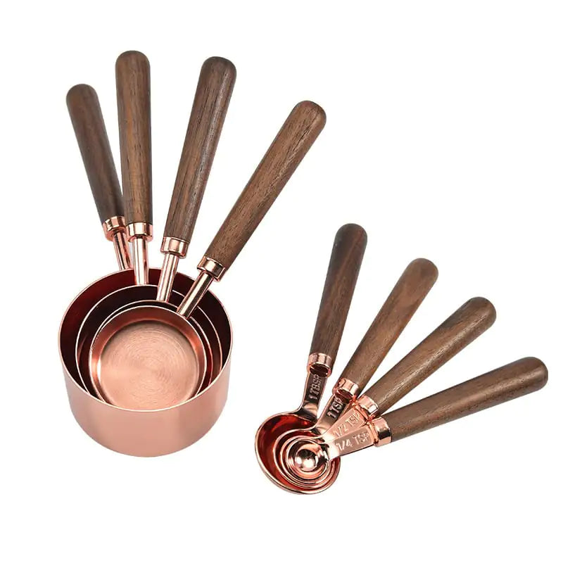 Copper-Plated Measuring Spoon with Walnut Handle