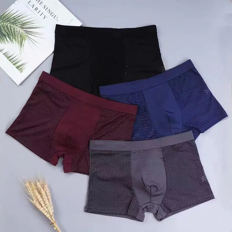 Men's Mid-Rise Striped Soft Breathable Boxers (Direct Sale)