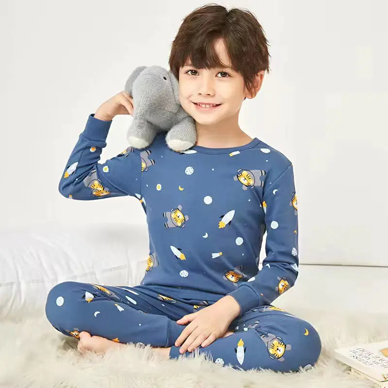 Children's Cotton Thermal Underwear Set for Boys and Girls