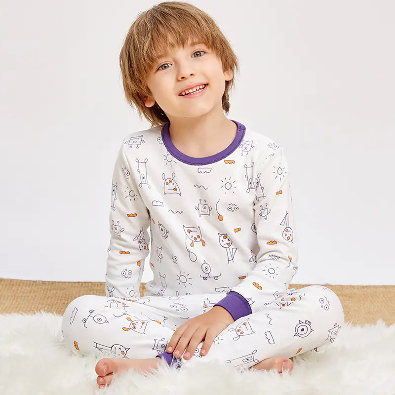 Children's Cotton Thermal Underwear Set for Boys and Girls